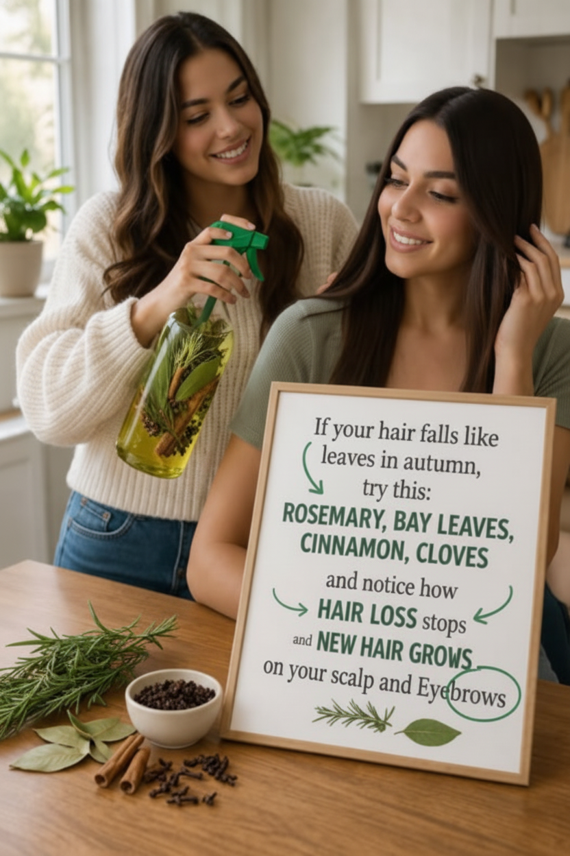 STOP the Hair Loss BS! This DIY Herbal Spray with Rosemary, Bay, Cinnamon & Cloves is Your Hair's Ultimate Comeback!