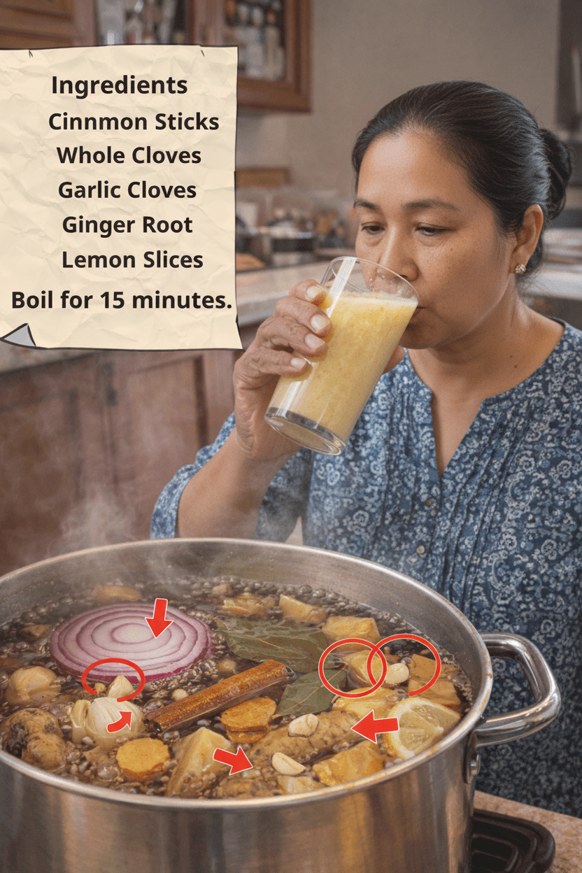 Forget the Fancy Pills! This 15-Minute Homemade Power Drink with Cinnamon, Garlic, Ginger, Lemon & Onion is Your New Secret Weapon!